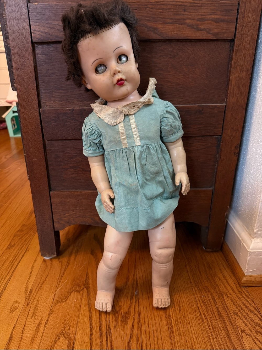 Vintage 1950s doll for Halloween decor